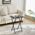 Table de plateau TV pliante 2 pièces avec plateau en bois et cadre en métal