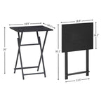Table de plateau TV pliante 2 pièces avec plateau en bois et cadre en métal