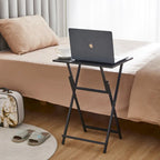 Table de plateau TV pliante 2 pièces avec plateau en bois et cadre en métal