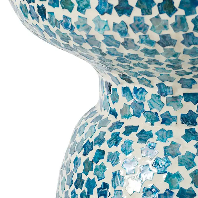 Tabouret et Table d'Appoint Mosaïque en Coquillages de Capiz