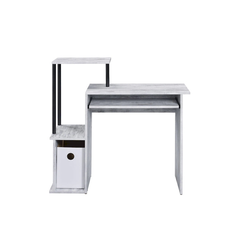 Bureau informatique de 37 pouces avec plateau de clavier et étagère de rangement