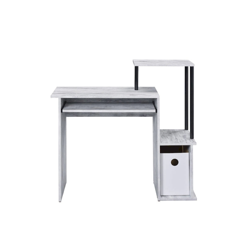 Bureau informatique de 37 pouces avec plateau de clavier et étagère de rangement