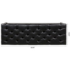 Banc de bout de lit capitonné avec garniture cloutée et étagère de rangement