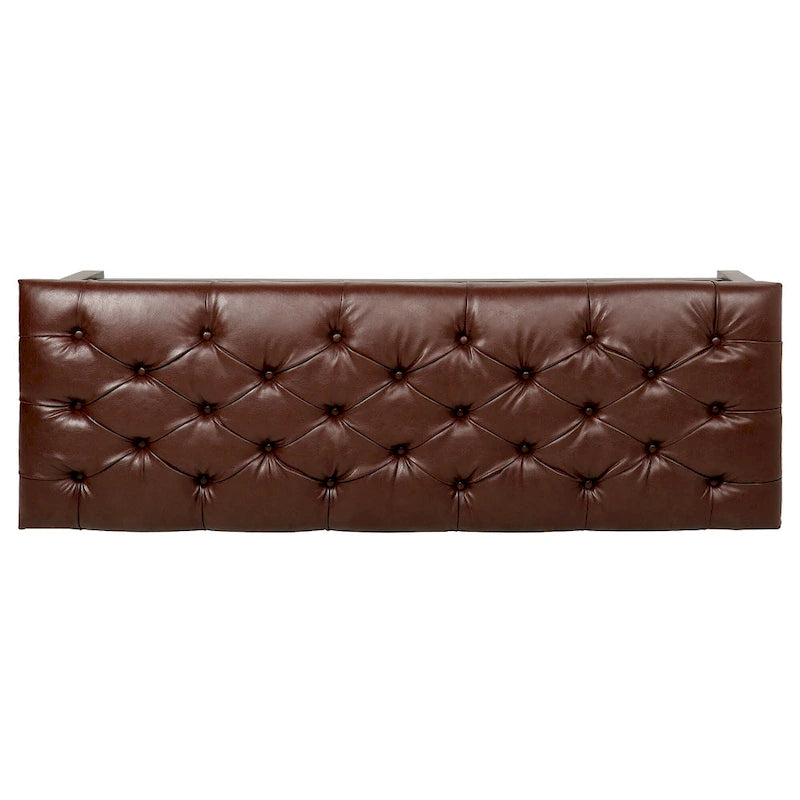 Banc de bout de lit capitonné avec garniture cloutée et étagère de rangement