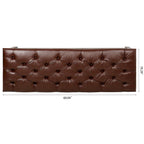 Banc de bout de lit capitonné avec garniture cloutée et étagère de rangement