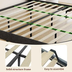 Cadre de lit plateforme King Size avec éclairage LED et tête de lit de chargement USB