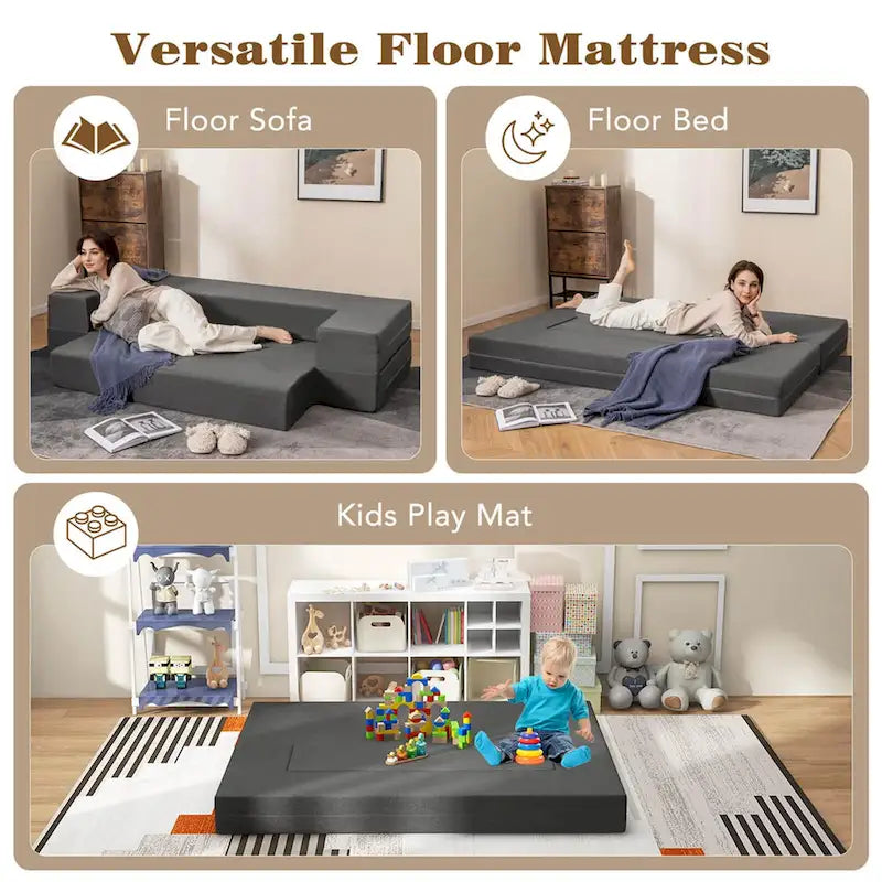 Canapé-lit pliant 8 pouces en mousse haute densité avec housse lavable