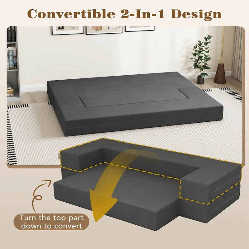 Canapé-lit pliant 8 pouces en mousse haute densité avec housse lavable