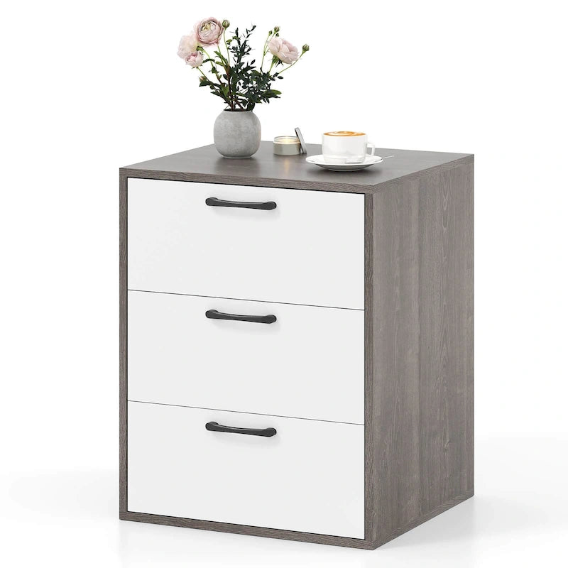 Commode de rangement à 3 tiroirs avec plateau large