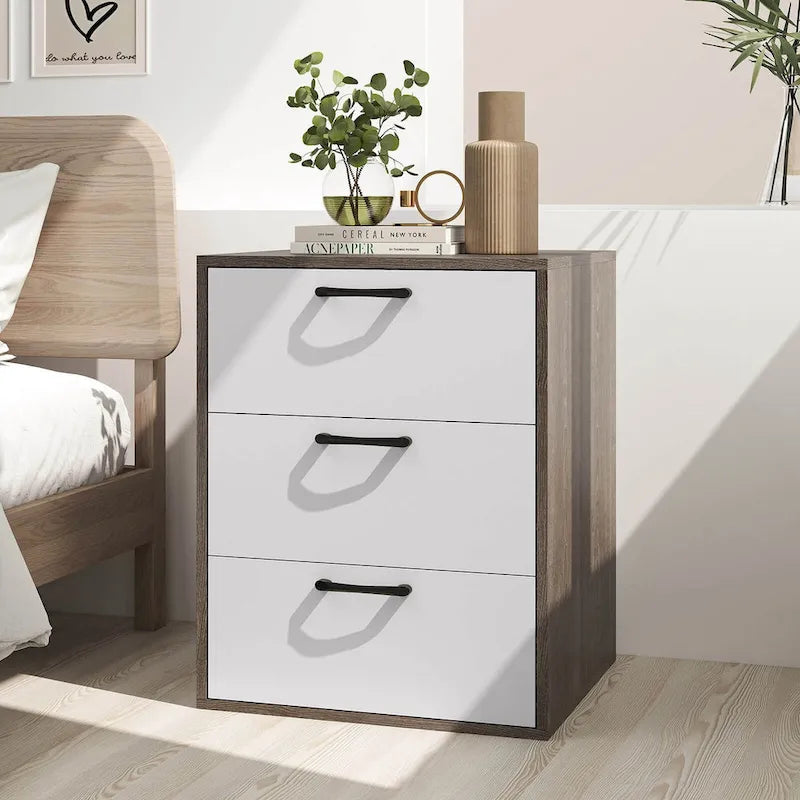 Commode de rangement à 3 tiroirs avec plateau large