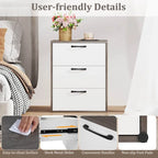 Commode de rangement à 3 tiroirs avec plateau large