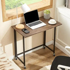 Bureau informatique pliant à roulettes 80 cm, aucun assemblage requis, table d'ordinateur portable pliable peu encombrante pour le bureau à domicile