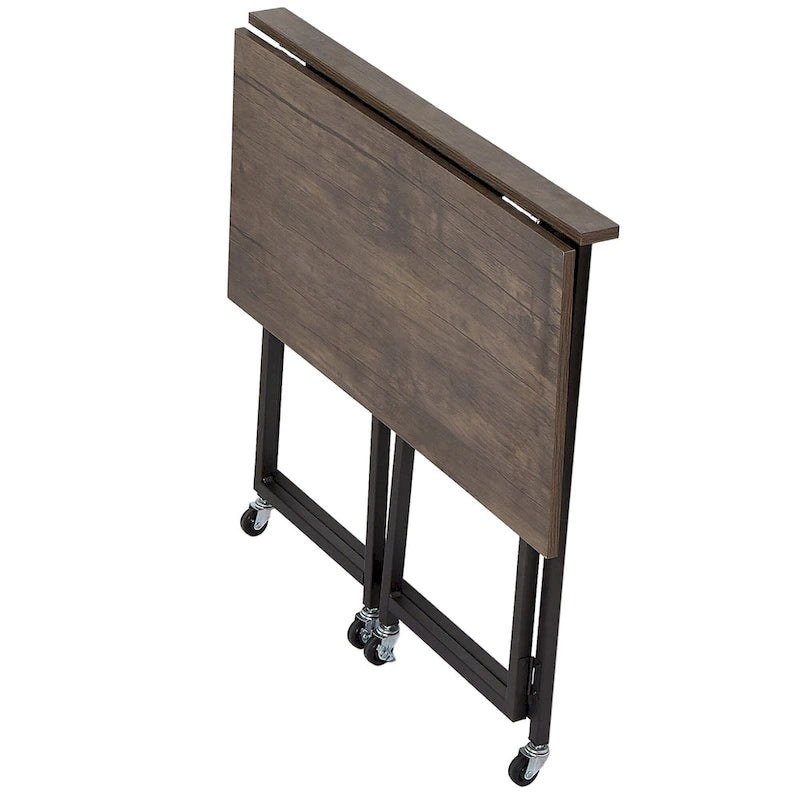 Bureau informatique pliant à roulettes 80 cm, aucun assemblage requis, table d'ordinateur portable pliable peu encombrante pour le bureau à domicile