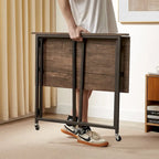 Bureau informatique pliant à roulettes 80 cm, aucun assemblage requis, table d'ordinateur portable pliable peu encombrante pour le bureau à domicile
