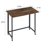Bureau informatique pliant à roulettes 80 cm, aucun assemblage requis, table d'ordinateur portable pliable peu encombrante pour le bureau à domicile
