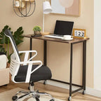 Bureau informatique pliant à roulettes 80 cm, aucun assemblage requis, table d'ordinateur portable pliable peu encombrante pour le bureau à domicile