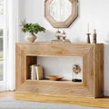 Console de 59 pouces avec design cannelé et étagère de rangement