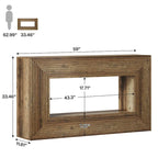 Console de 59 pouces avec design cannelé et étagère de rangement