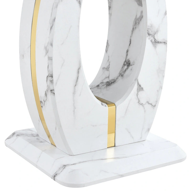 Table basse carrée de 60 cm avec bandes de pieds dorées