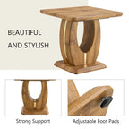 Table basse carrée de 60 cm avec bandes de pieds dorées