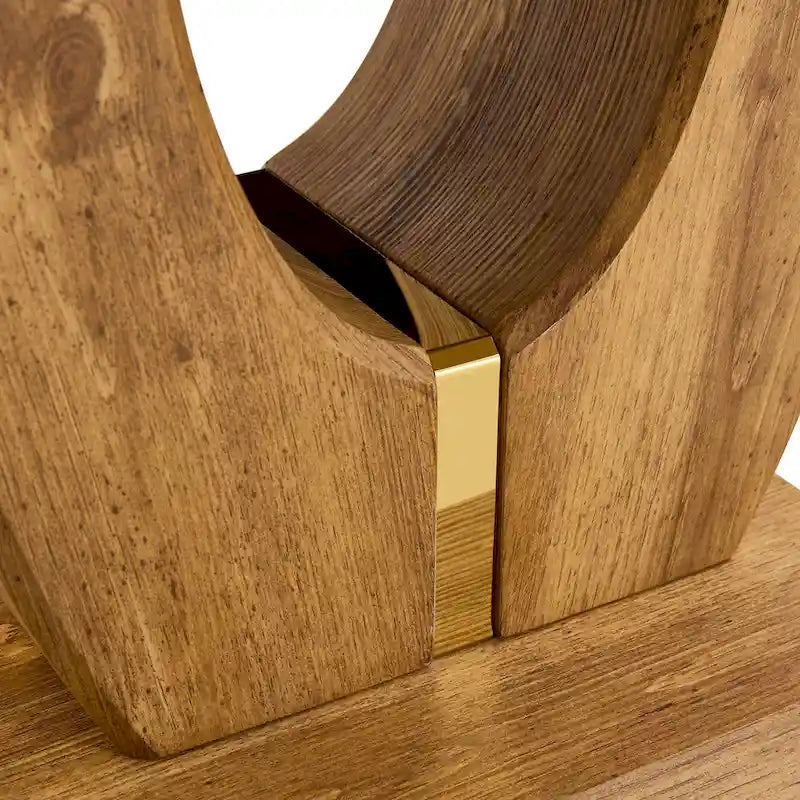 Table basse carrée de 60 cm avec bandes de pieds dorées