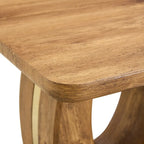 Table basse carrée de 60 cm avec bandes de pieds dorées