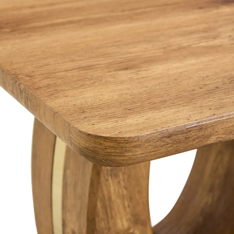 Table basse carrée de 60 cm avec bandes de pieds dorées