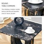 Table basse carrée de 60 cm avec bandes de pieds dorées