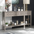 Console d'entrée rustique avec tiroirs et étagère inférieure