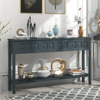 Console d'entrée rustique avec tiroirs et étagère inférieure
