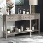 Console d'entrée rustique avec tiroirs et étagère inférieure