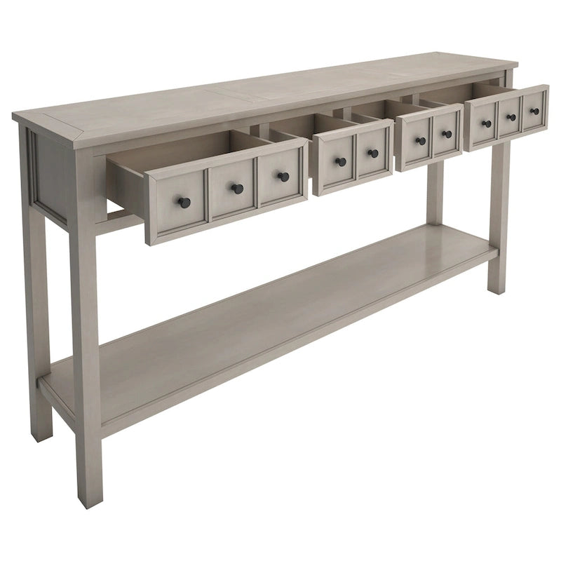 Console d'entrée rustique avec tiroirs et étagère inférieure