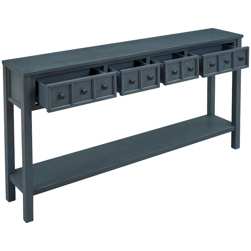 Console d'entrée rustique avec tiroirs et étagère inférieure