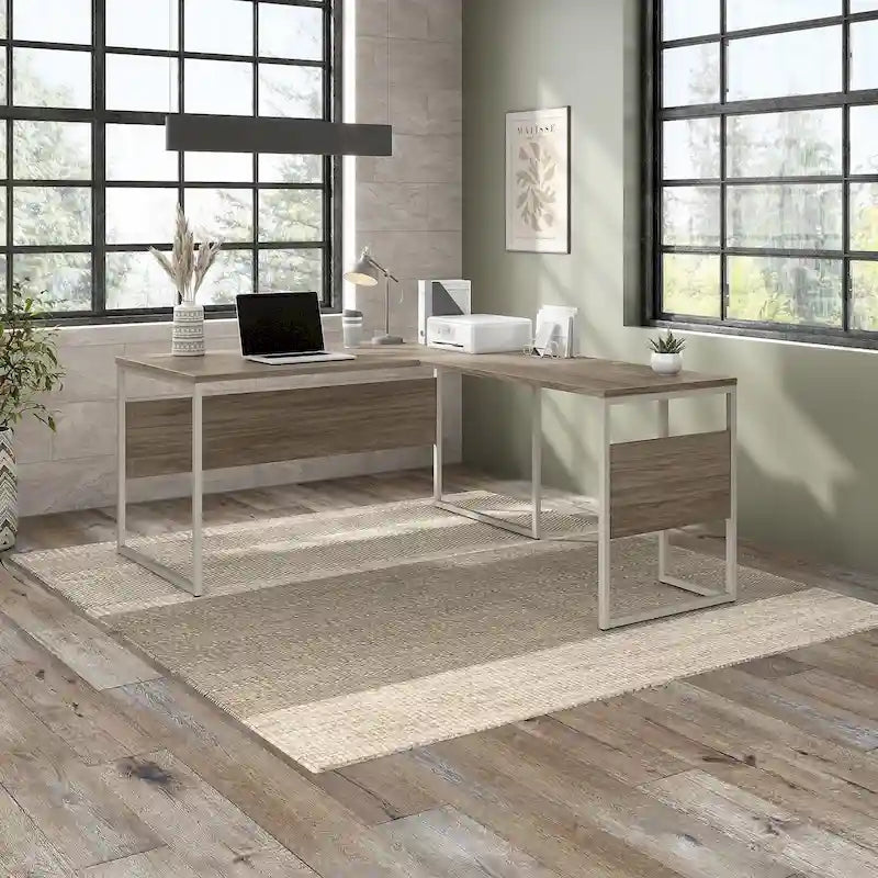 Bureau d'angle 60W x 30D avec pieds en métal