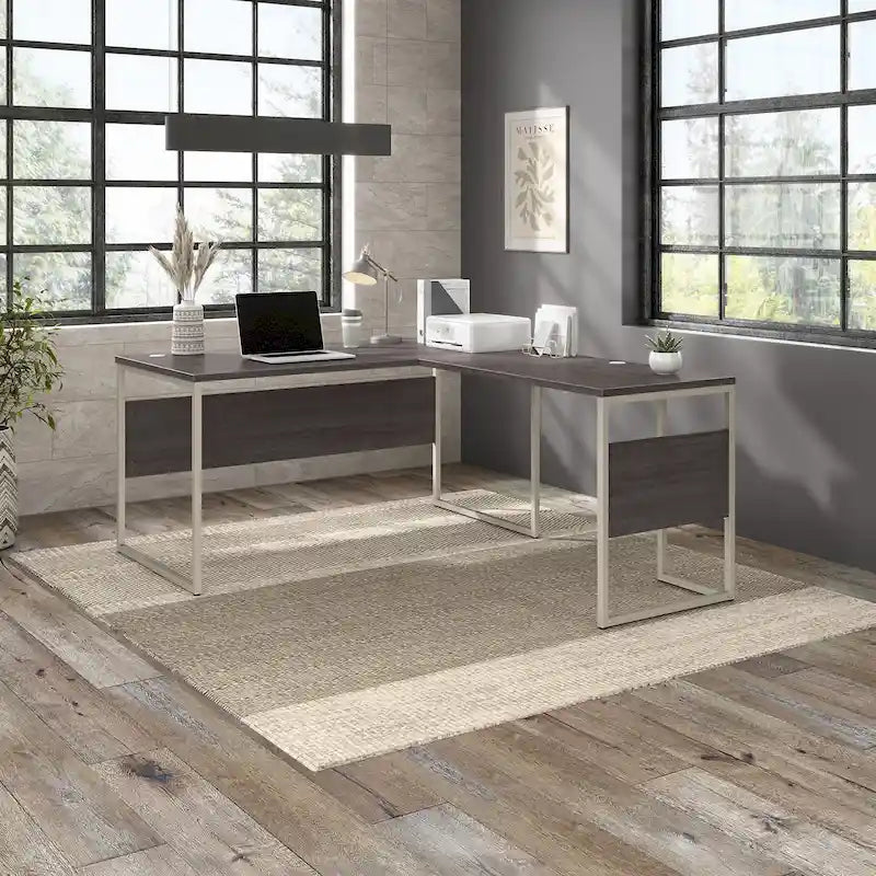 Bureau d'angle 60W x 30D avec pieds en métal