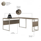 Bureau d'angle 60W x 30D avec pieds en métal