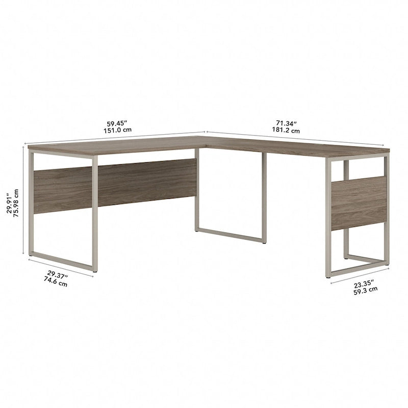 Bureau d'angle 60W x 30D avec pieds en métal
