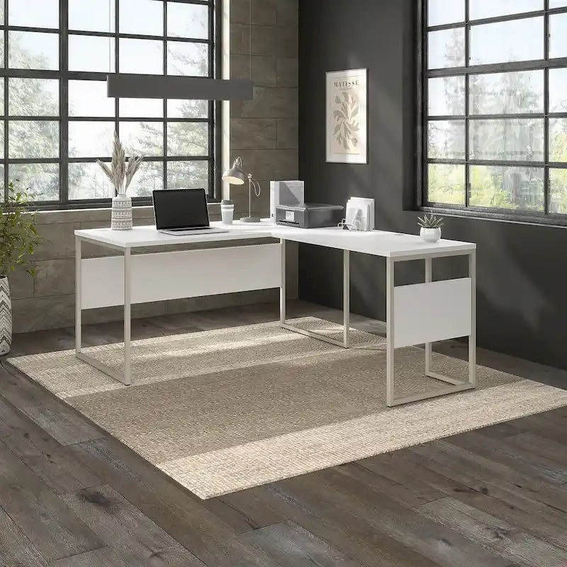 Bureau d'angle 60W x 30D avec pieds en métal