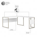 Bureau d'angle 60W x 30D avec pieds en métal