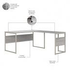 Bureau d'angle 60W x 30D avec pieds en métal