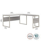 Bureau d'angle 60W x 30D avec pieds en métal