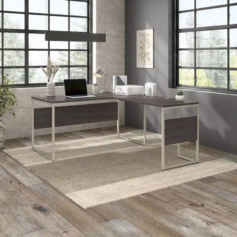 Bureau d'angle 60W x 30D avec pieds en métal