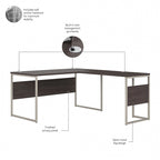 Bureau d'angle 60W x 30D avec pieds en métal