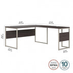 Bureau d'angle 60W x 30D avec pieds en métal