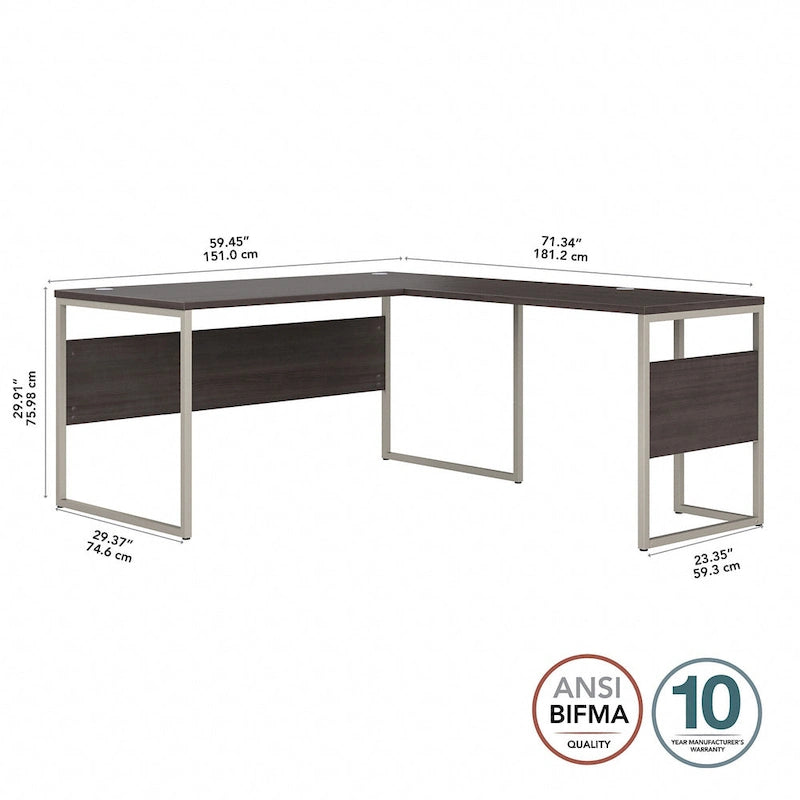 Bureau d'angle 60W x 30D avec pieds en métal