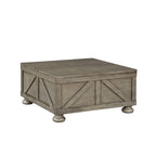 Table basse de rangement de 36 po en acacia et pin, style rustique