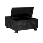 Table basse de rangement de 36 po en acacia et pin, style rustique