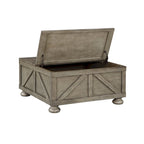 Table basse de rangement de 36 po en acacia et pin, style rustique