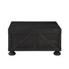 Table basse de rangement de 36 po en acacia et pin, style rustique