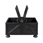 Table basse de rangement de 36 po en acacia et pin, style rustique